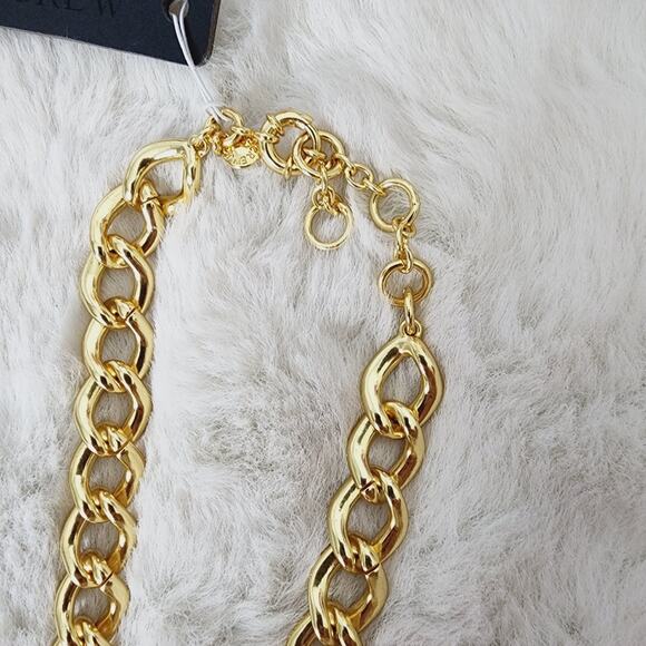 NEW J. Crew Havana Jones Iced Crystal Curb Chain Link Chunky Necklace - Picture 10 of 13